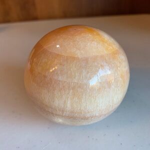 Natural Calcite Orb Honey Gold Polished 6” Circumference